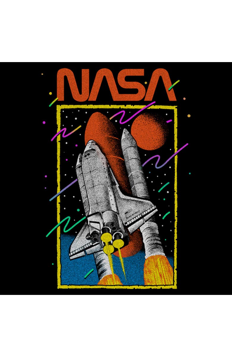 NASA Men's NASA Rocket Retro Logo Graphic T-Shirt, Alternate, color, Black