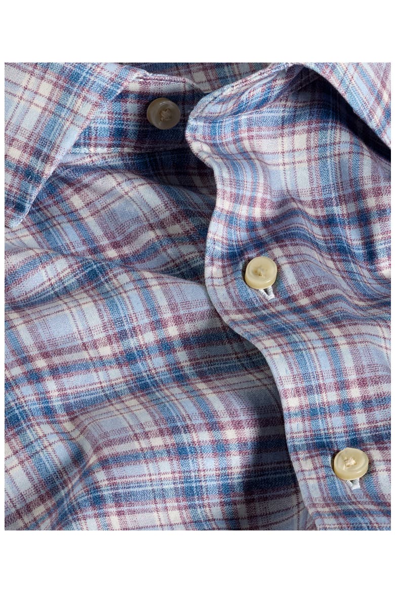 Plaid Knit Sport Shirt, Alternate, color, MERLOT/ BLUE