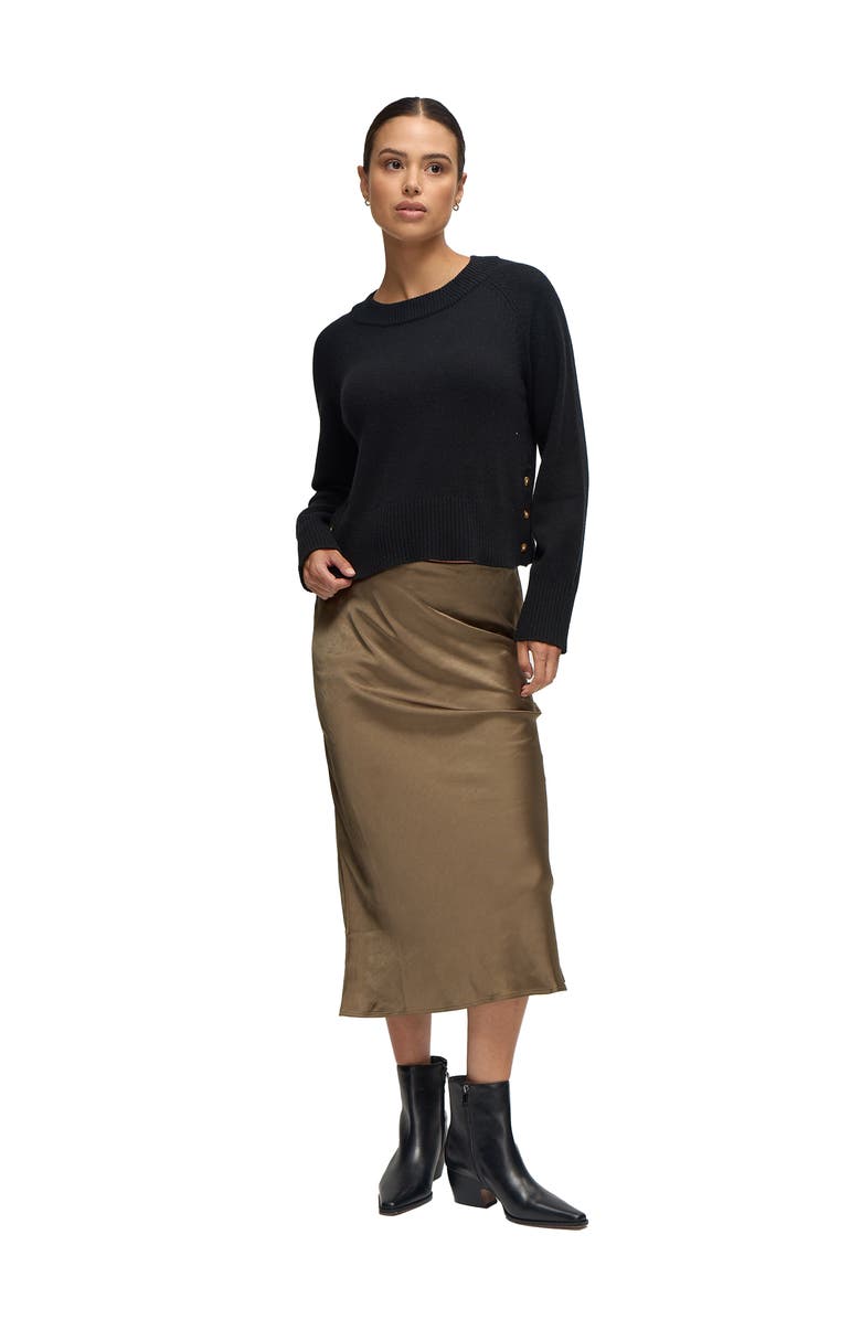Ingrid & Isabel Mock Neck Maternity Sweater, Main, color, Black
