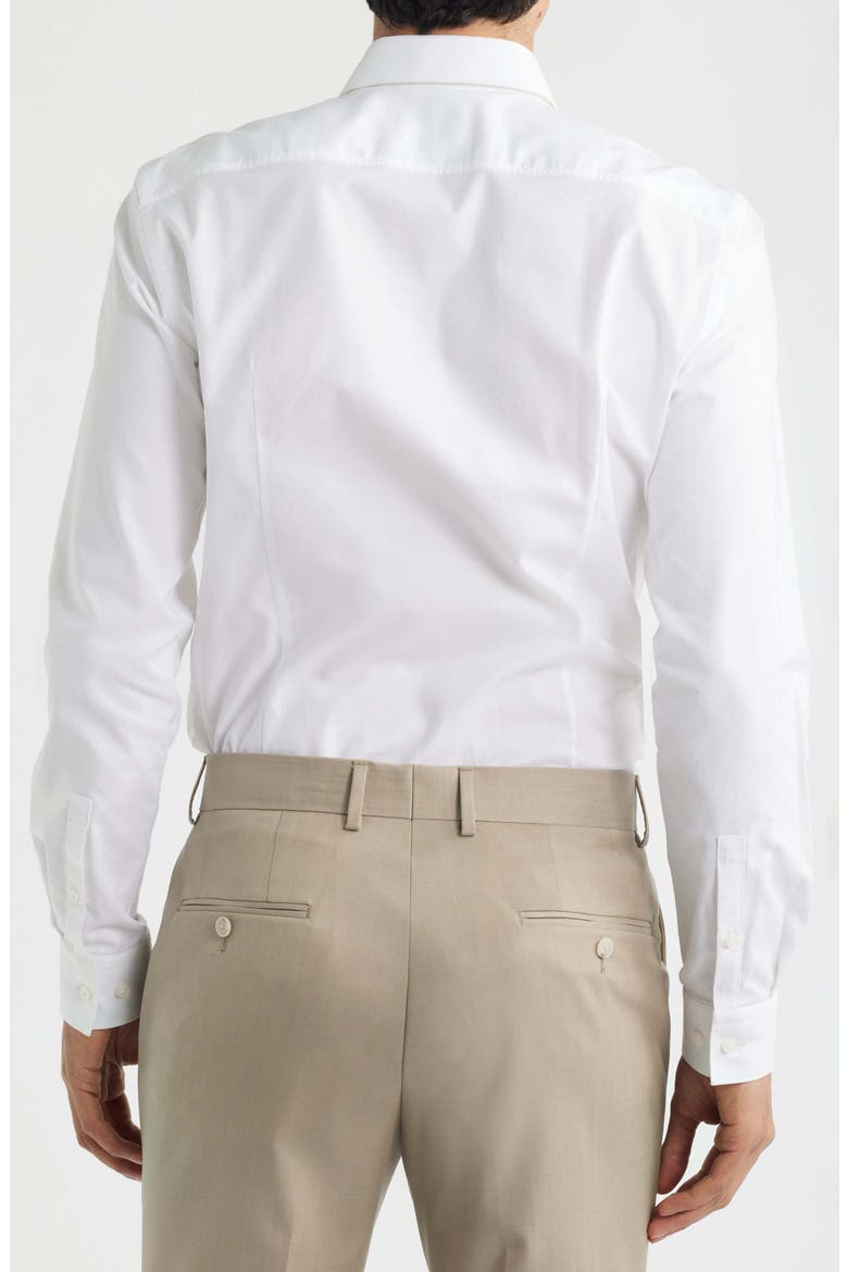 Hank Slim Fit Solid Cotton Dress Shirt, Alternate, color, WHITE