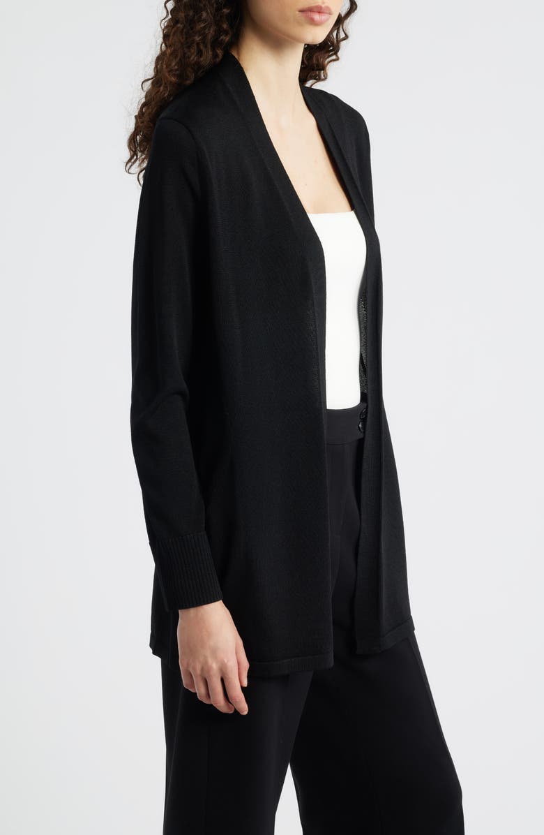 Anne Klein Kissing Front Pocket Cardigan, Alternate, color, Anne Black