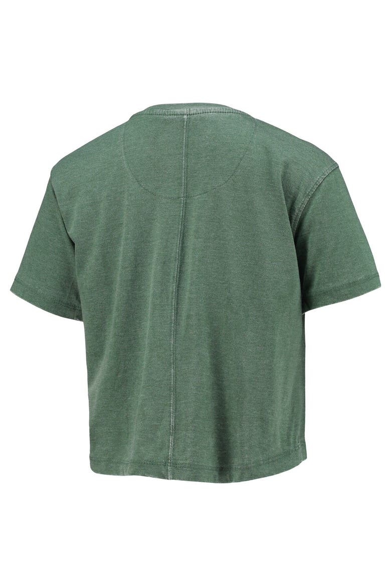 Women's Pressbox Green Miami Hurricanes Edith Vintage Burnout Crop T-Shirt, Alternate, color, Green
