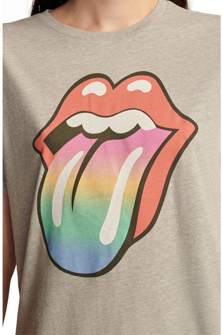 Rolling Stones Rainbow Tongue Graphic T-Shirt, Alternate, color, LIGHT HEATHER GRAY