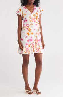 Lovestitch Floral Flutter Sleeve Wrap Dress
