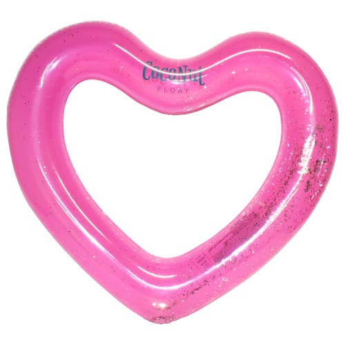 Coconut Float Pink Glitter Heart Pool Float 48X40 Inch, Inflatable  product