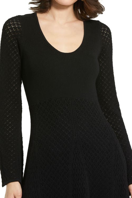 Mac Duggal Scoop Neck Long Sleeve Knit Maxi Dress In Black
