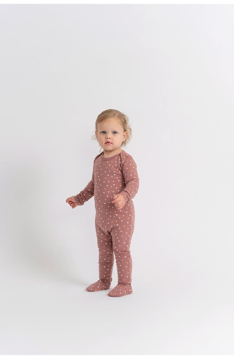 Fragile Girl Bird Print French Fleece Romper, Alternate, color, Rosette