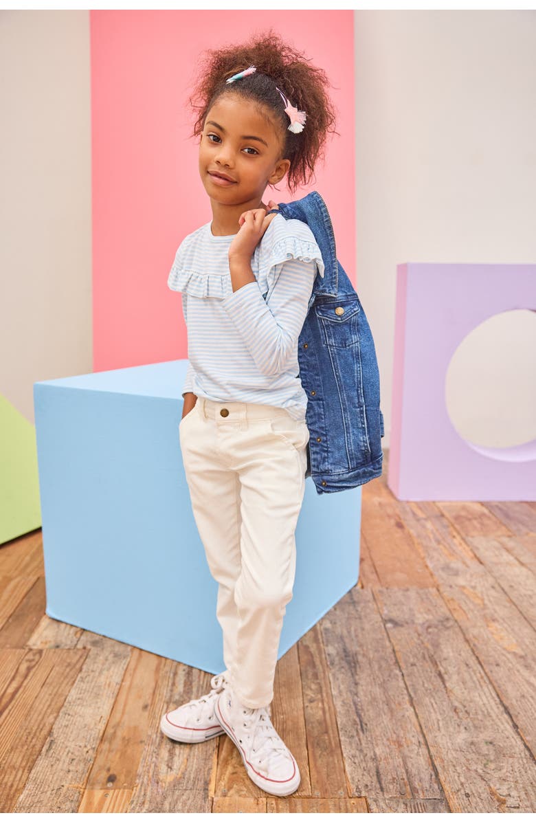 BISBY Kids' Front Ruffle Emily Top, Alternate, color, Pale Blue Stripe