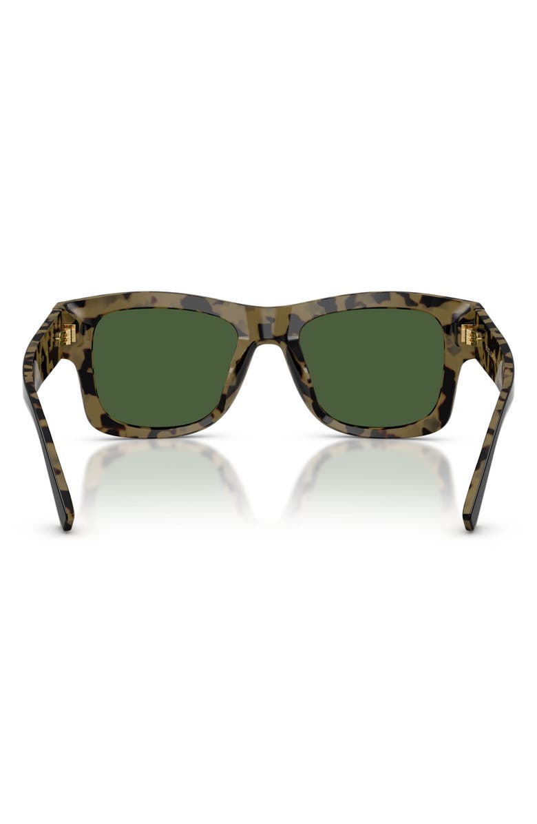 Dolce&Gabbana 52mm Square Sunglasses, Alternate, color, Black On Yellow Havana / Green