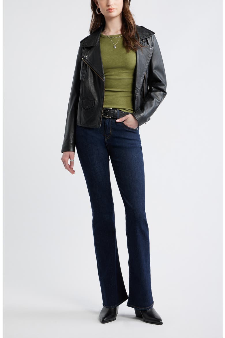 Cap Sleeve Stretch Cotton & Modal Rib T-Shirt, Alternate, color, OLIVE CAPULET