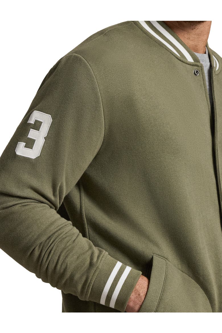 Big & Tall Big Pony Fleece Baseball Jacket, Alternate, color, CRUISE OLIVE