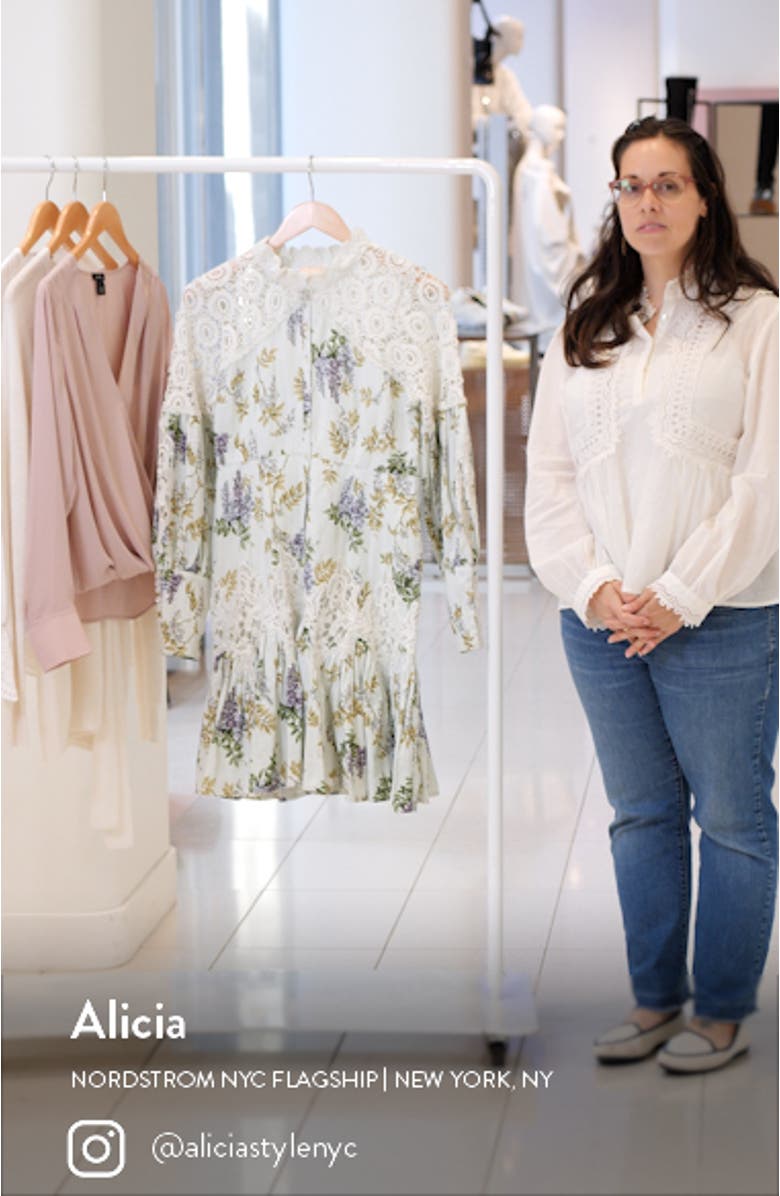 Linen Blend Long Sleeve Minidress, sales video thumbnail