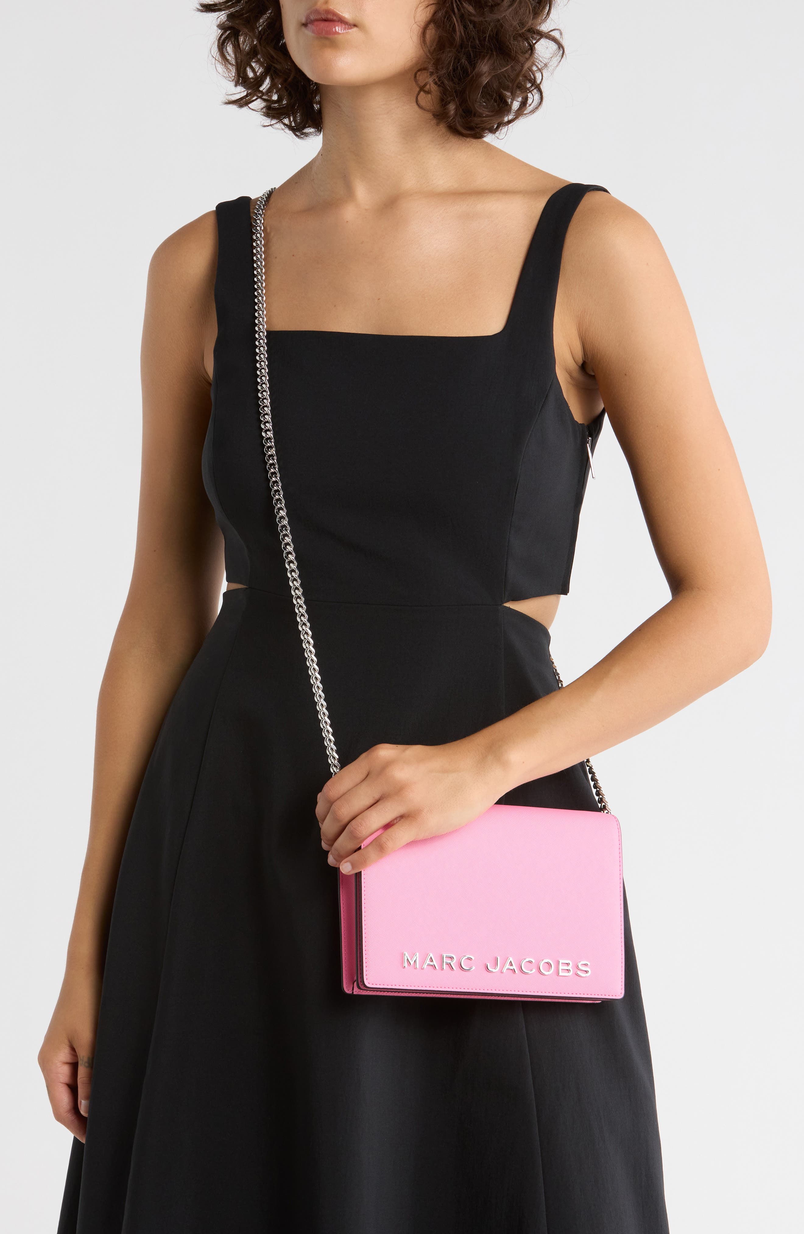 Marc Jacobs Trademarc 2.0 SLG Party on a Chain Clutch, Alternate, color, Petal Pink