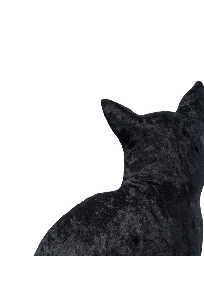 Black Cat Shaped Halloween Small Accent Pillow 12.5" x 16.5", Alternate, color, Black