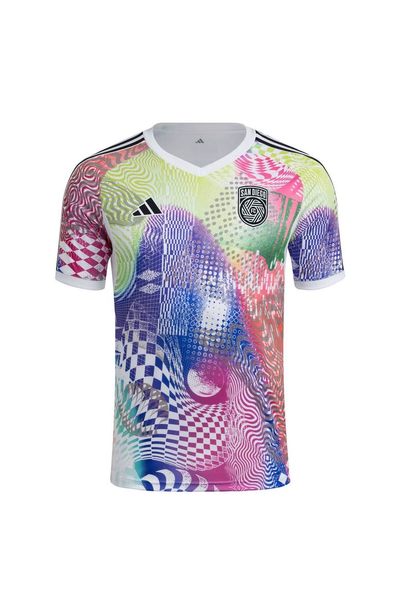 adidas Men's adidas White San Diego FC 2025 Pride Pre-Match Top, Alternate, color, White