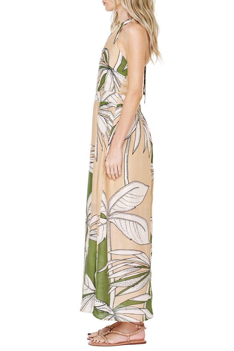 Charlotte Print Halter Maxi Dress, Alternate, color, GREEN MULTI