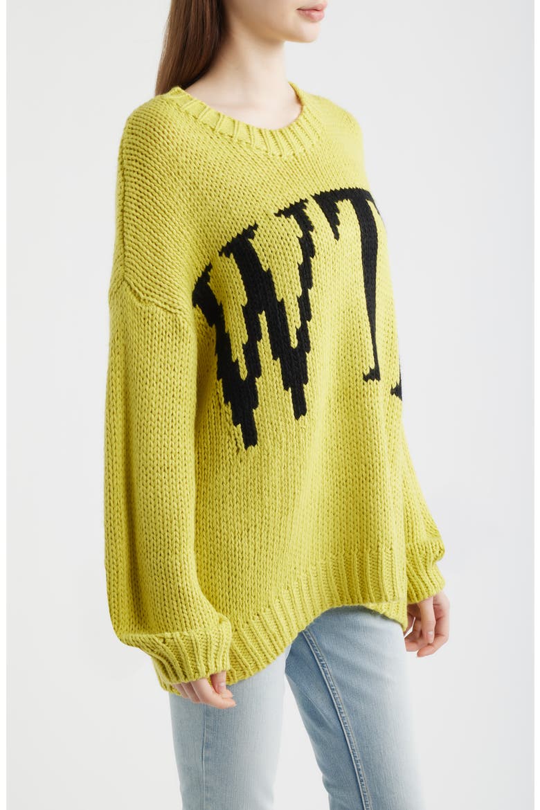 WTF Crop Sweater, Alternate, color, CHARTREUSE