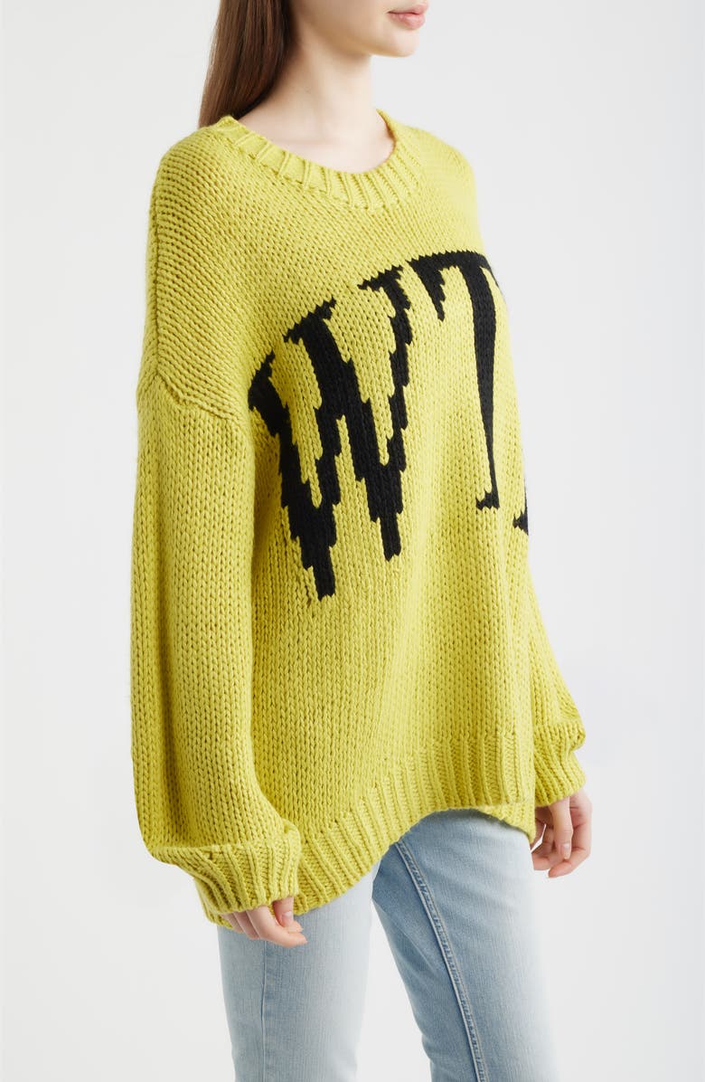 Dressed in Lala WTF Crop Sweater, Alternate, color, Chartreuse