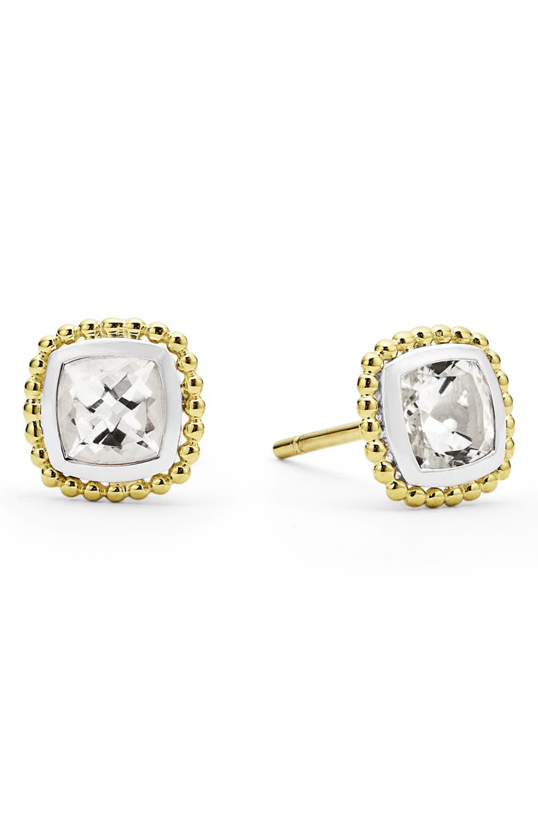 LAGOS Rittenhouse White Topaz Stud Earrings, Main, color, Gold