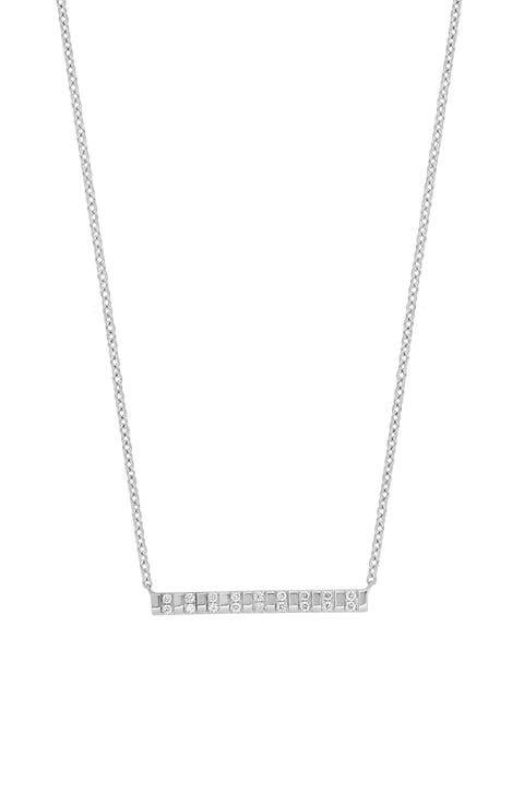18K White Gold Diamond Bar Pendant Necklace - 0.09ct. (Nordstrom Exclusive)