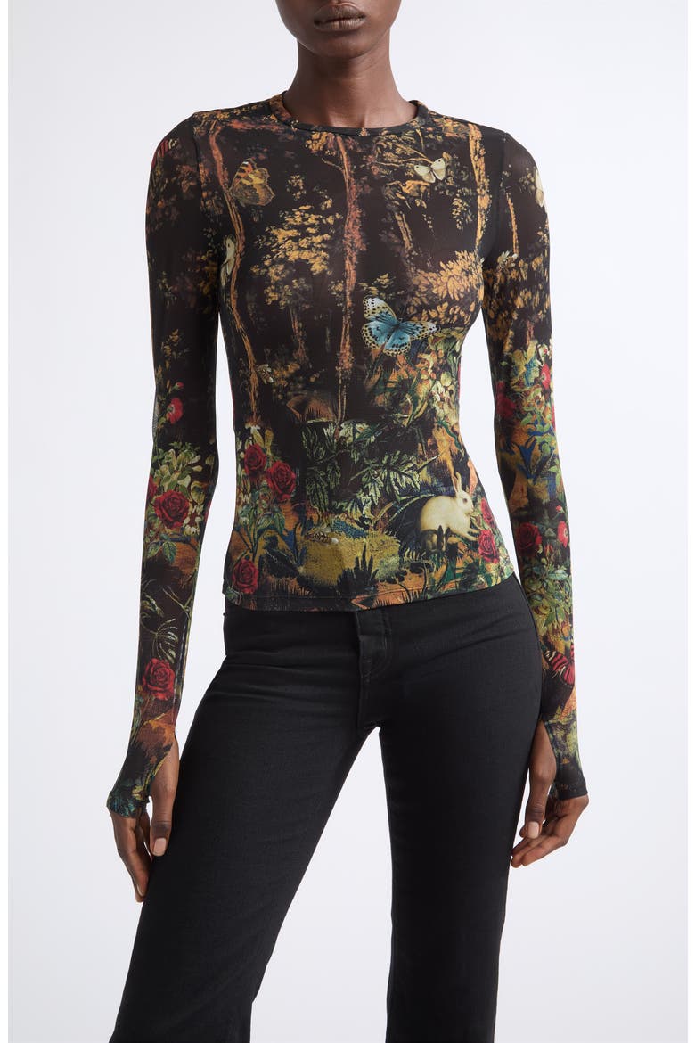 Delaina Print Top, Main, color, WISTFUL WOODS