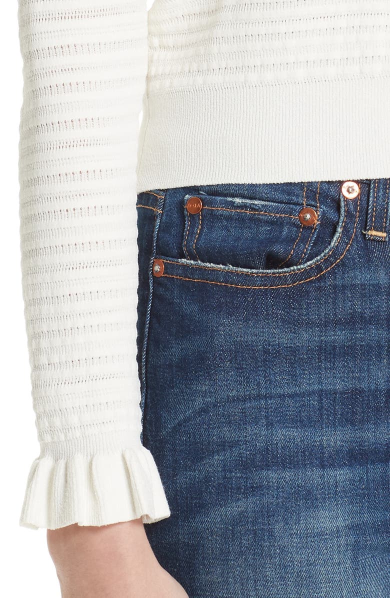 Rebecca Taylor Pointelle Mix Cardigan, Alternate, color, 