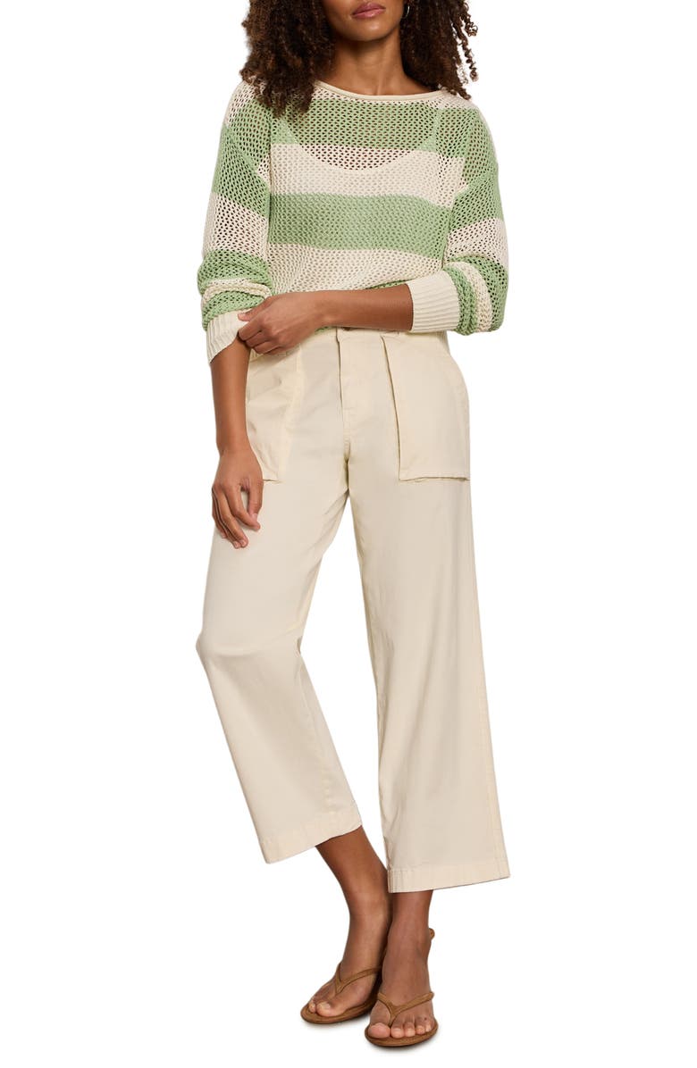 Sanctuary Ranger Relaxed Straight Leg Stretch Cotton Crop Pants, Alternate, color, Collagen White