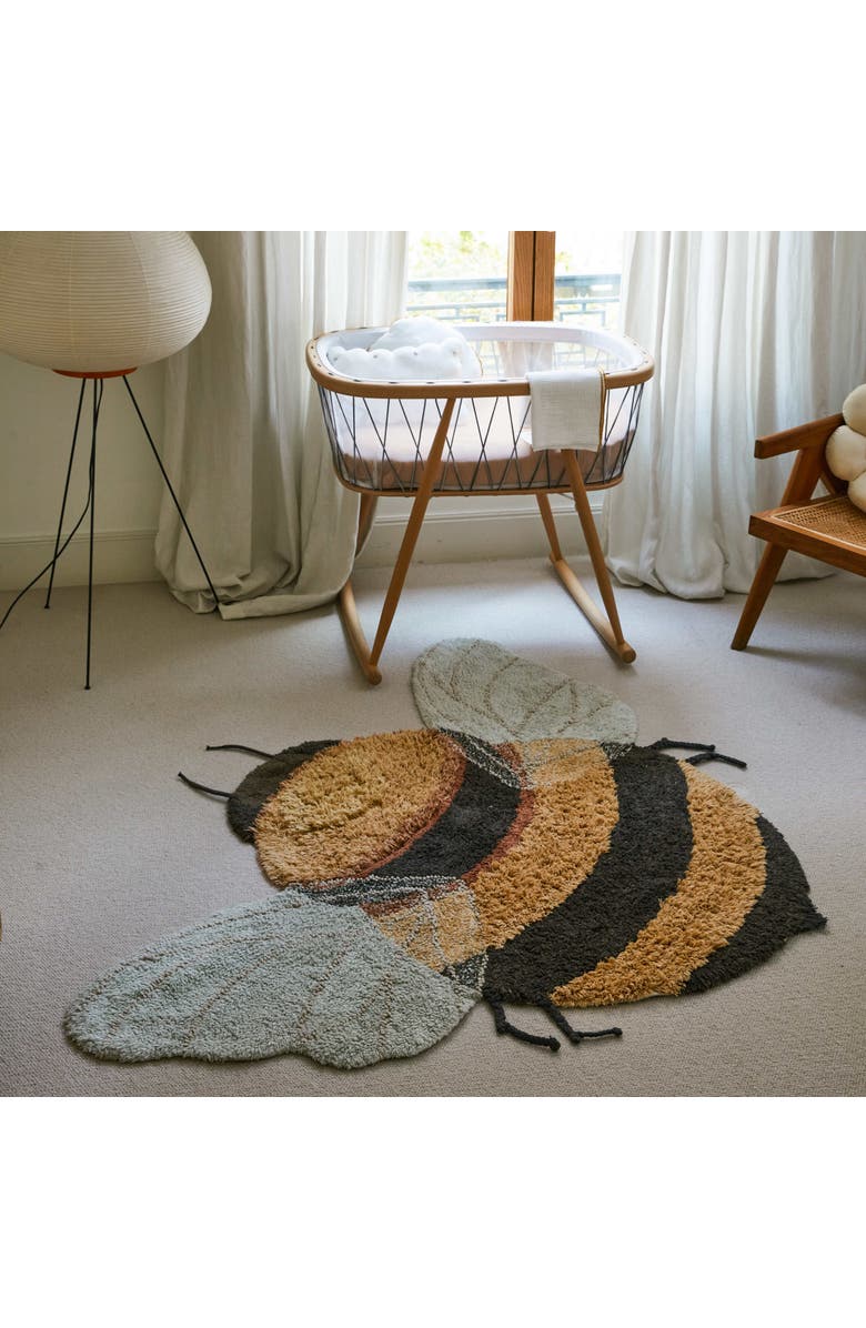 Lorena Canals Washable Rug Bee, Alternate, color, Dark Honey