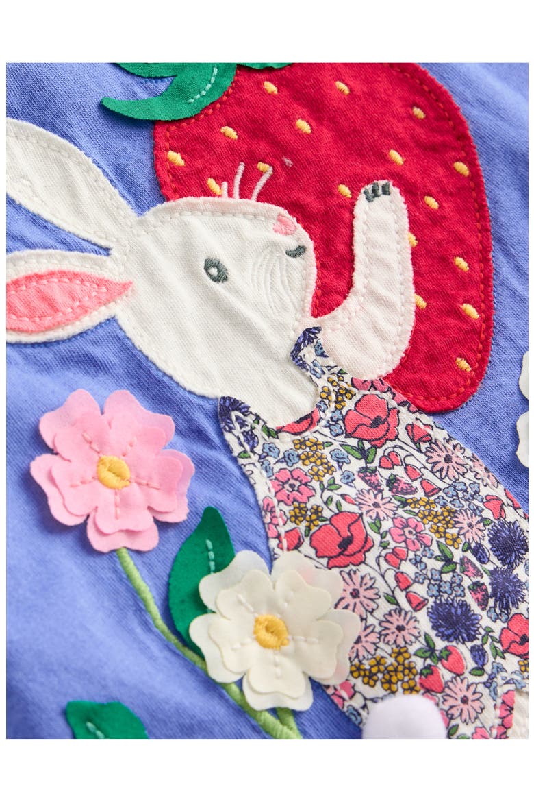 Kids' Bunny Appliqué Cotton Graphic Tunic Top, Alternate, color, SURF BLUE BUNNY