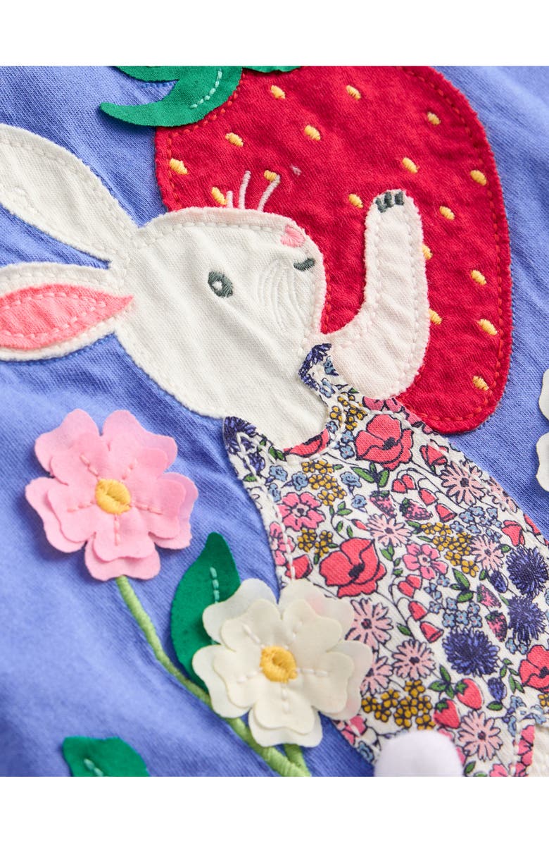 Mini Boden Kids' Bunny Appliqué Cotton Graphic Tunic Top, Alternate, color, 