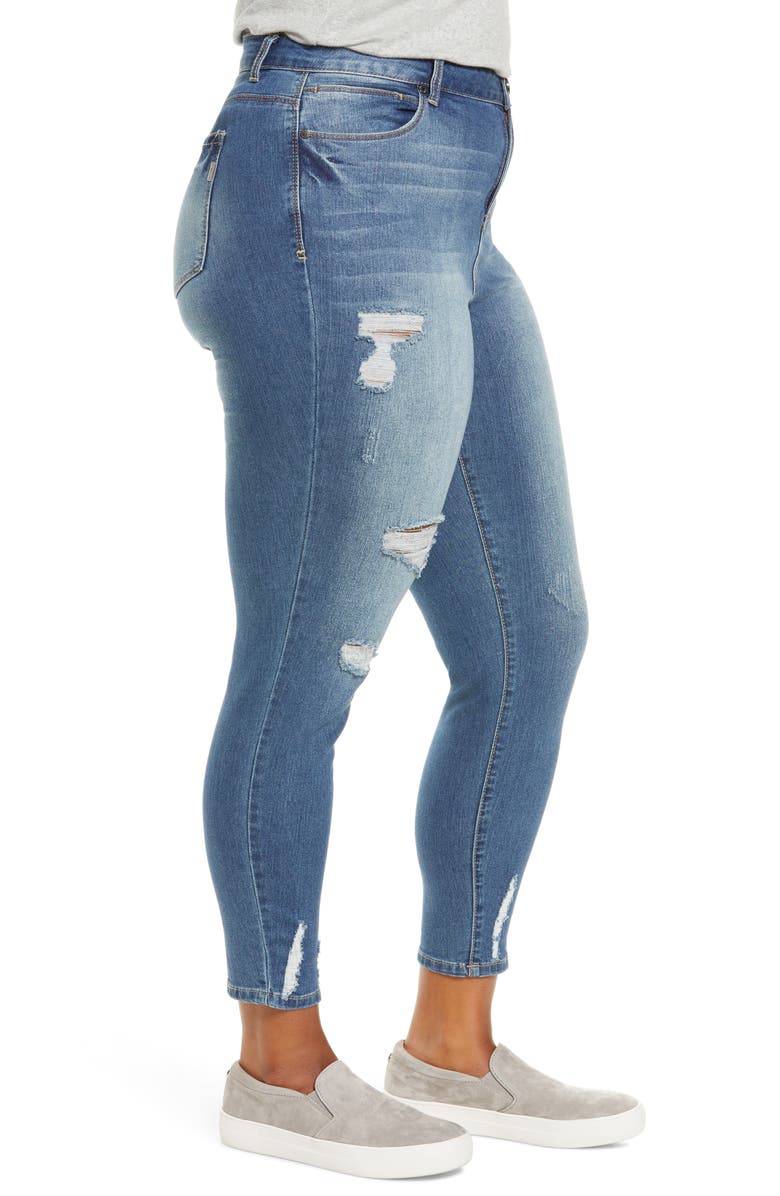 1822 Denim Ripped Skinny Ankle Jeans, Alternate, color,