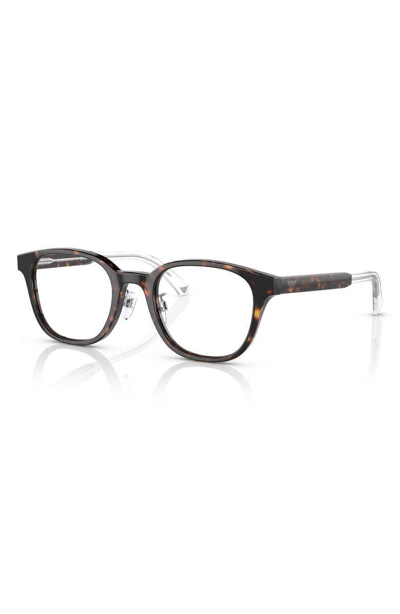 Emporio Armani 49mm Phantos Optical Glasses, Alternate, color, Havana / Demo Lens
