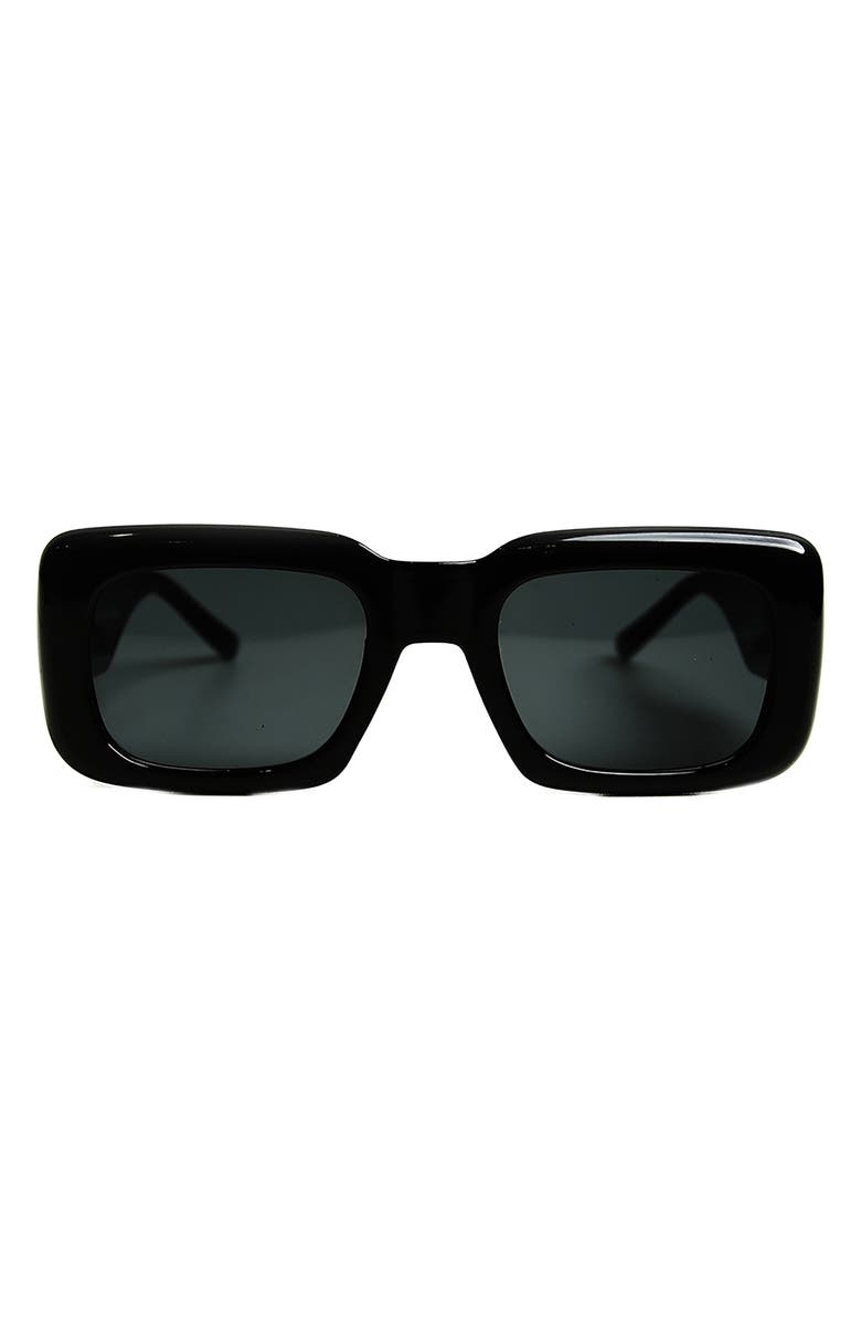 Wisdom Frame 1 52mm Square Sunglasses, Main, color, Black