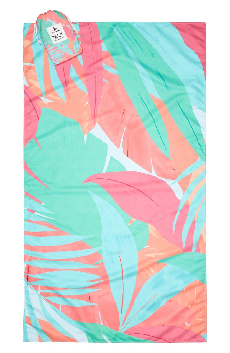 DOCK AND BAY Quick Dry Beach Towel, Main, color, Hot Tropics