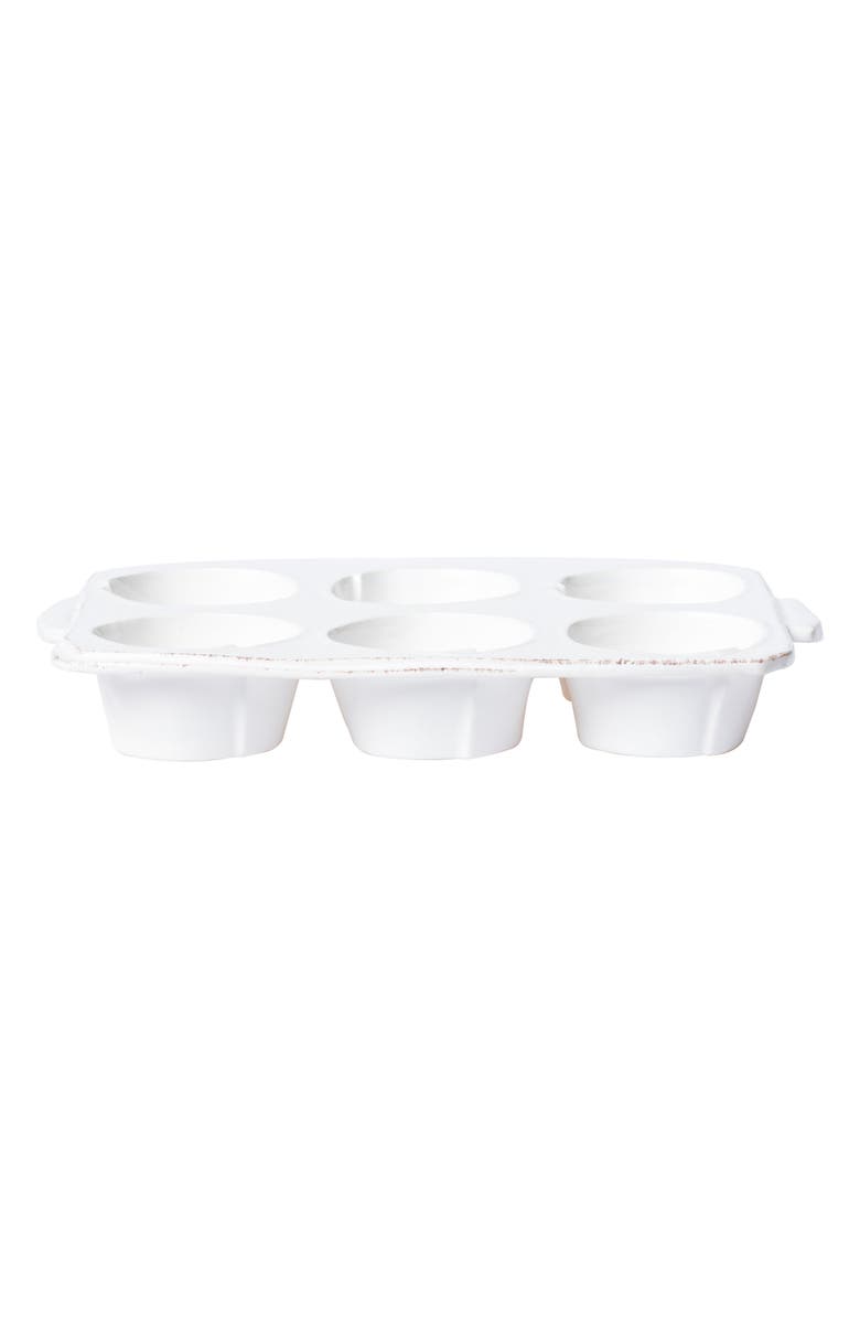 VIETRI Lastra Stoneware Muffin Tray, Main, color, White