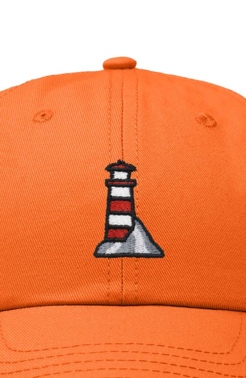 Dalix Lighthouse Embroidered Dad Hat In Orange