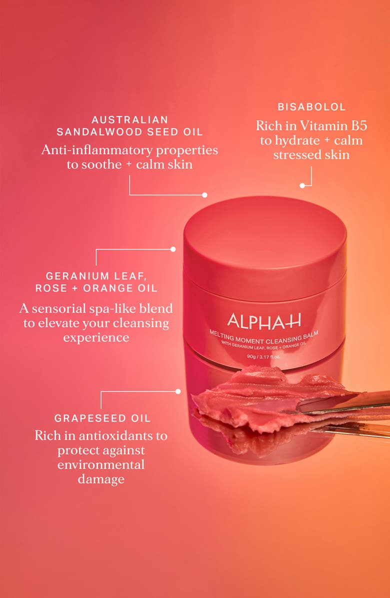 Alpha-H Melting Moment Cleansing Balm Geranium Leaf, Rose & Orange Oil, Alternate, color,
