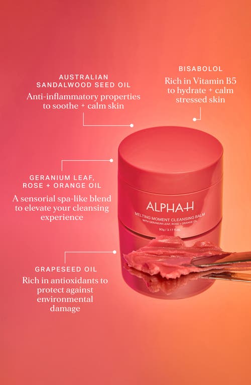 Alpha-h Melting Moment Cleansing Balm Limited Edition Geranium Leaf, Rose + Orange Oil 90g In No Color