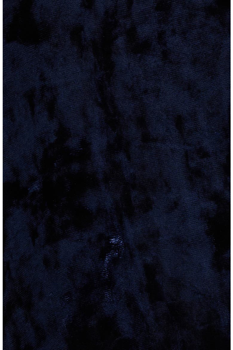 Crushed Velvet & Lace Midi Dress, Alternate, color, NAVY PEONY