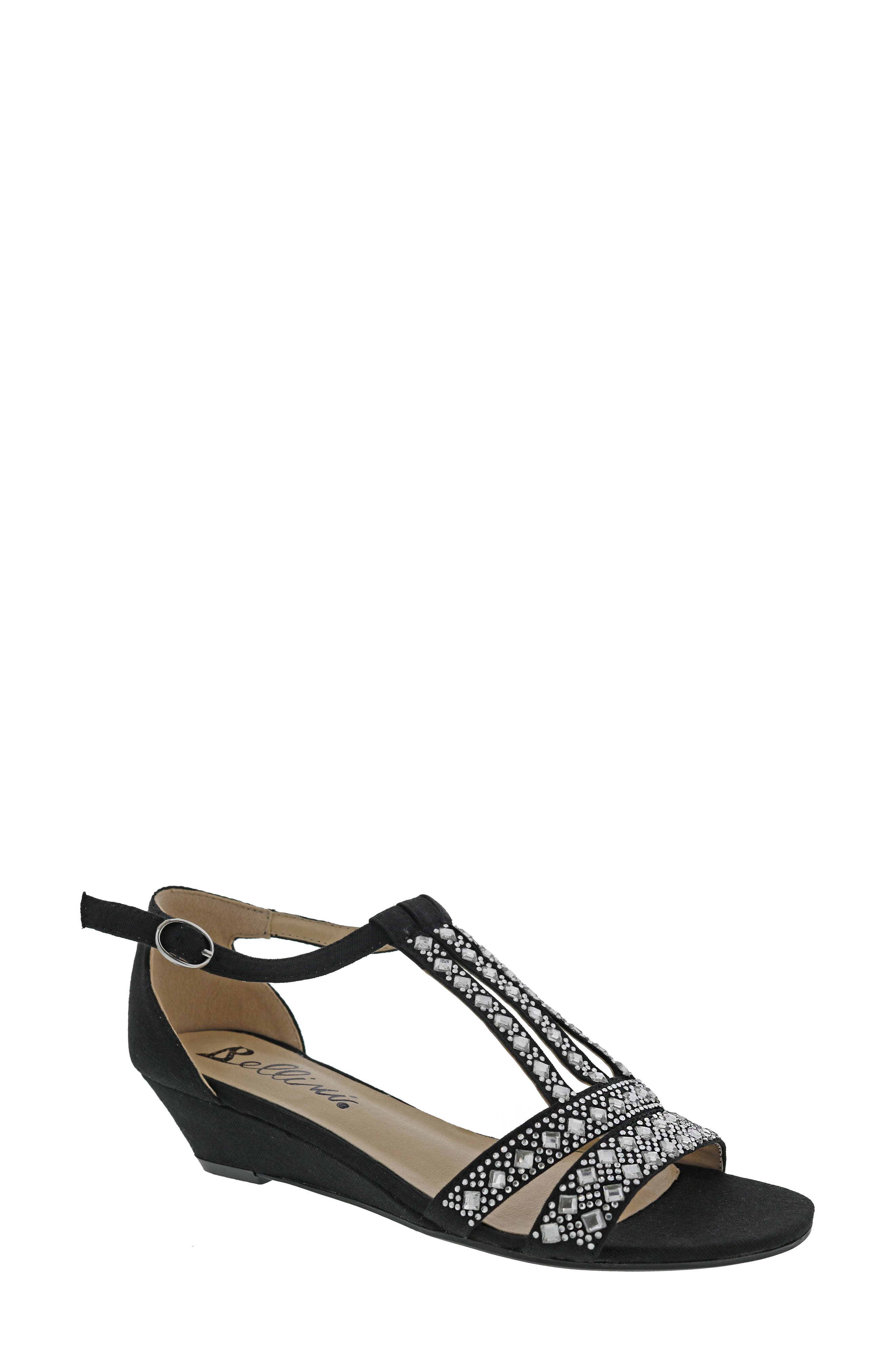 BELLINI Larris Rhinestone Wedge Sandal, Main, color, Black