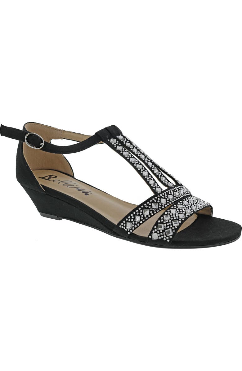 BELLINI Larris Rhinestone Wedge Sandal, Main, color, Black