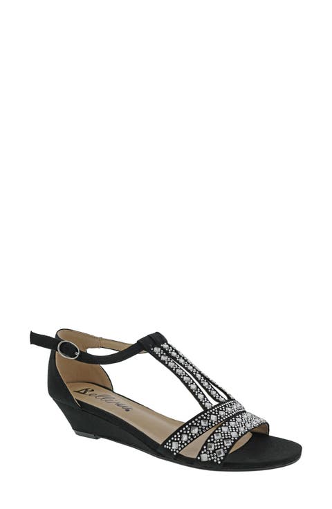 Larris Rhinestone Wedge Sandal (Women)