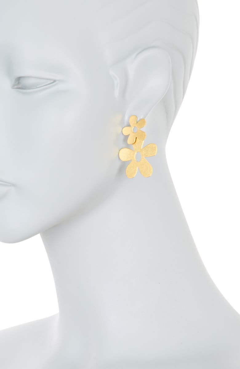 Madewell Flower Power Statement Earrings, Alternate, color, Vintage Gold