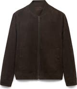 MANGO Faux Suede Bomber Jacket