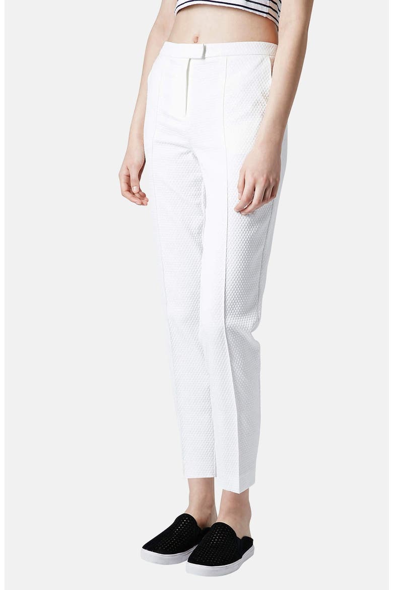 Textured Cigarette Pants, Main, color, WHITE