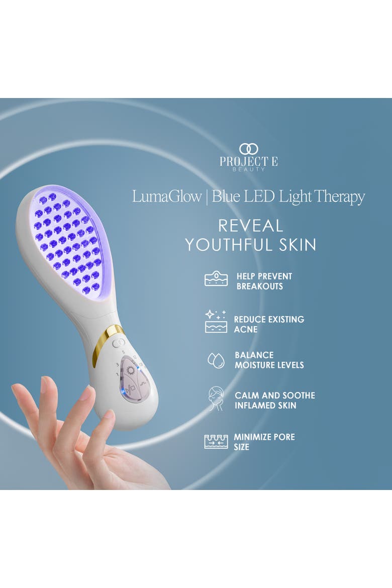 LumaGlow Blue LED Light Therapy Wand, Alternate, color, White