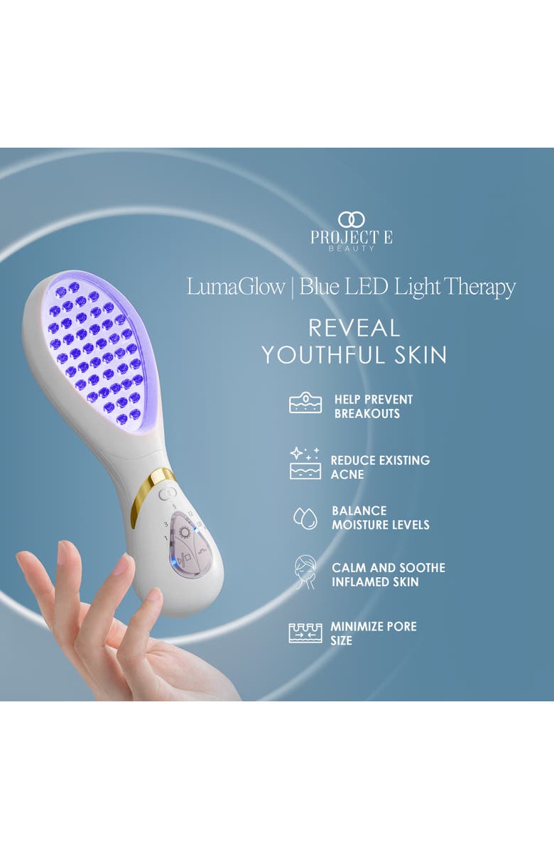 Project E Beauty LumaGlow Blue LED Light Therapy Wand, Alternate, color, White