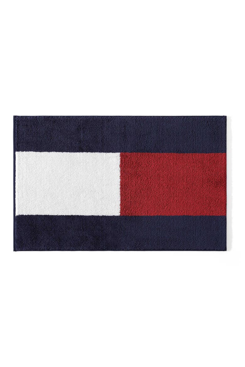 Flag Bath Rug, Main, color, MIDNIGHT BLUE/ SCARLET/ WHITE