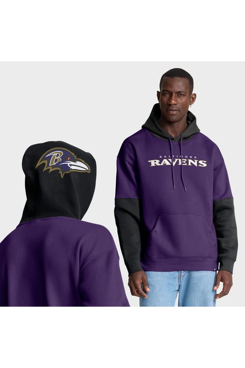 Men's Fanatics Purple Baltimore Ravens Helmet Pullover Hoodie, Main, color, Purple