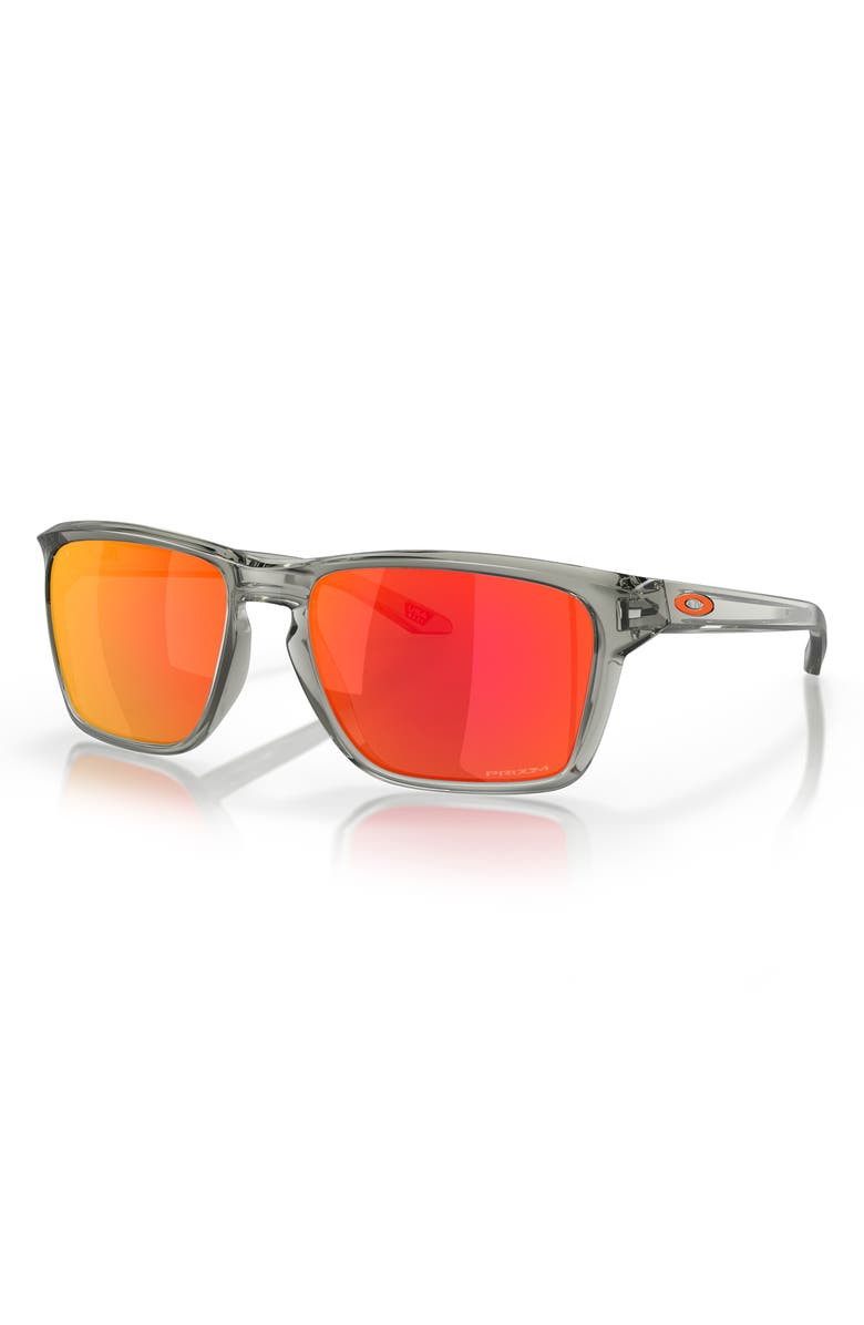 Oakley Sylas 57mm Prizm<sup>™</sup> Rectangular Sunglasses, Alternate, color, Grey Metal